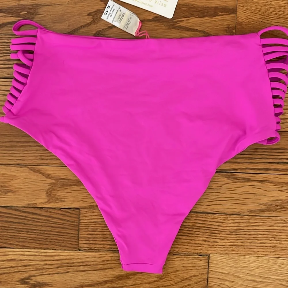 l*space Harrington‎ High Waist Bright Fuchsia Bitsy Bikini Bottom